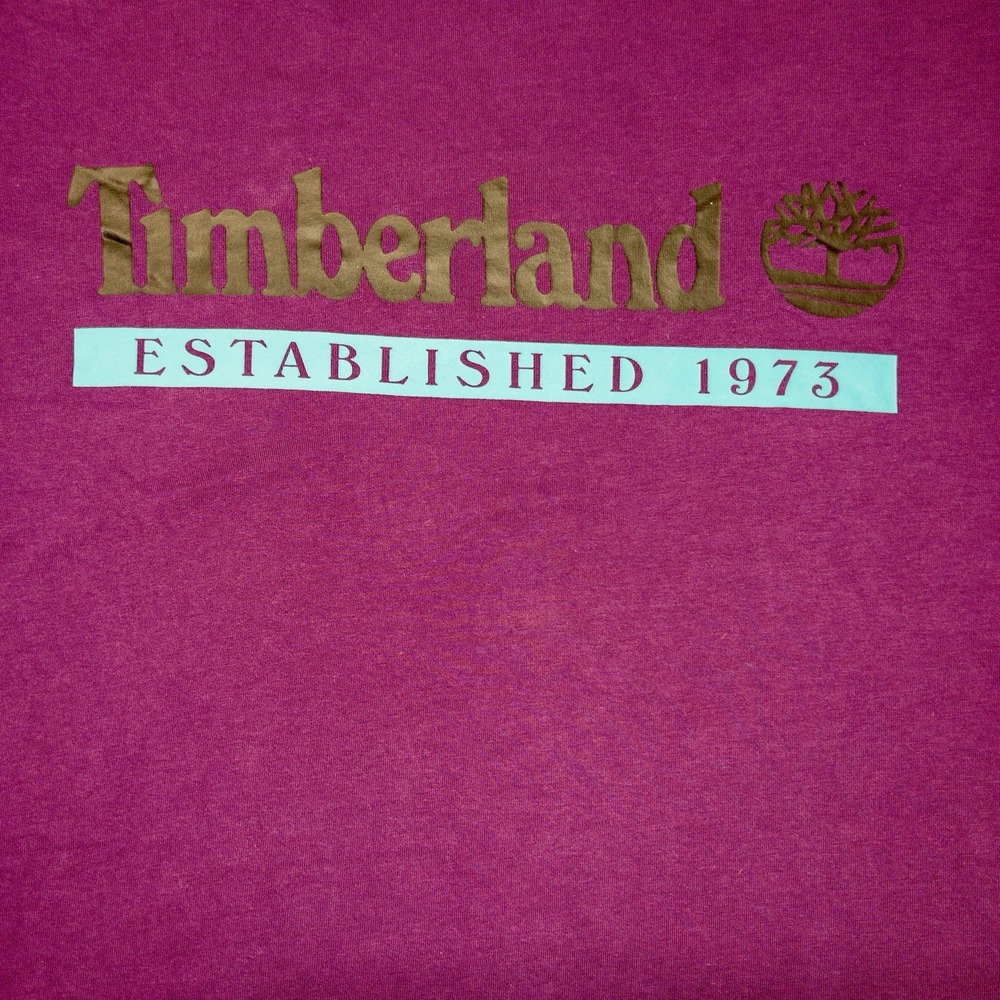Timberland Boots T Shirt Mens Large Outdoors Climbing Gorpcore Hiking Logo Front